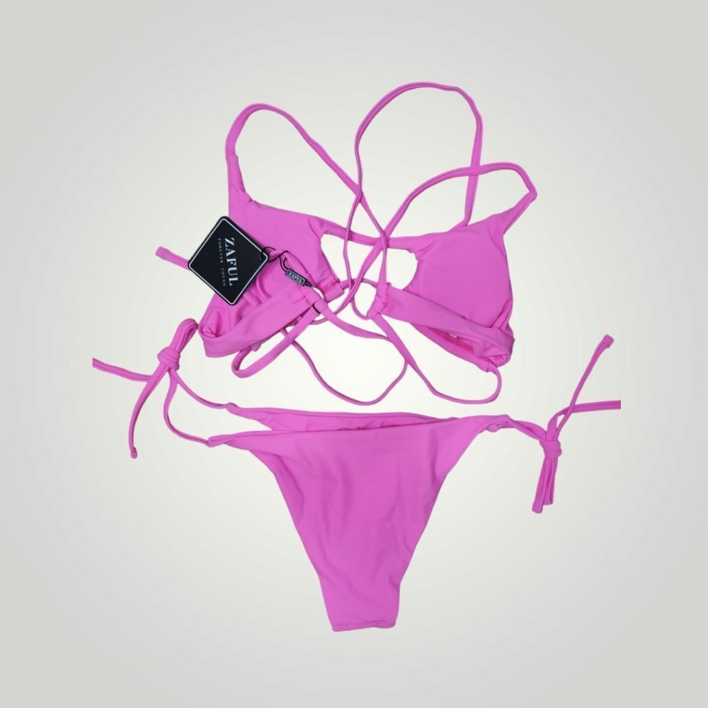 Zaful hot pink bikini set Small
